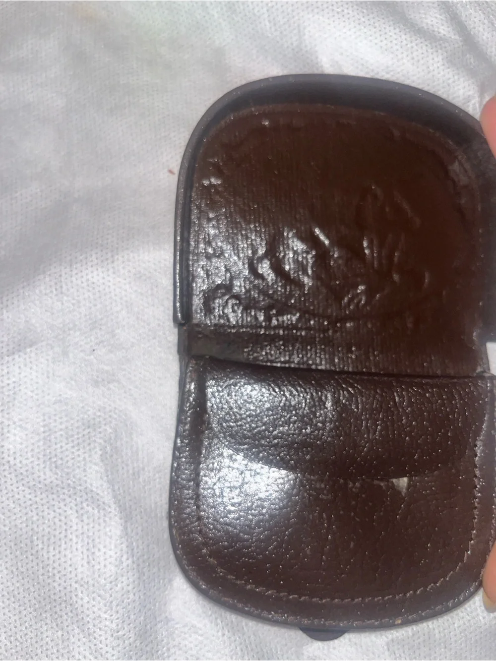 Vintage Leather Embossed Coin Purse - Brown